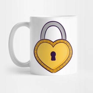 Golden heart-shaped padlock Mug